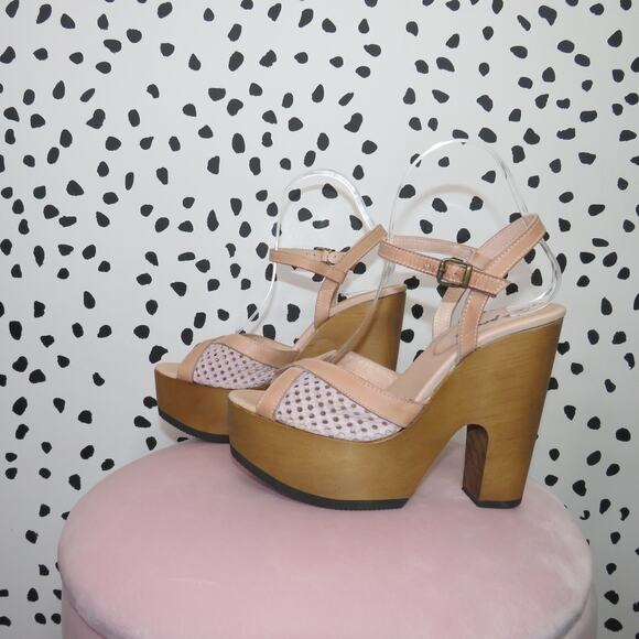 Free People Natural Rendezvous Wooden Platform Wedge Sandals - Picture 5 of 9